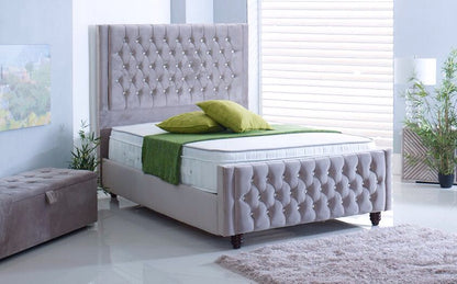 Elite Double Bed in Plush Silver